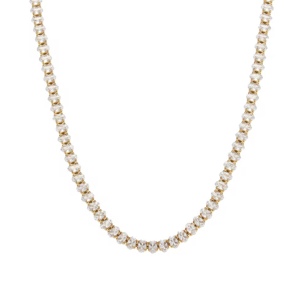 Diamond Cut Tennis Necklace
