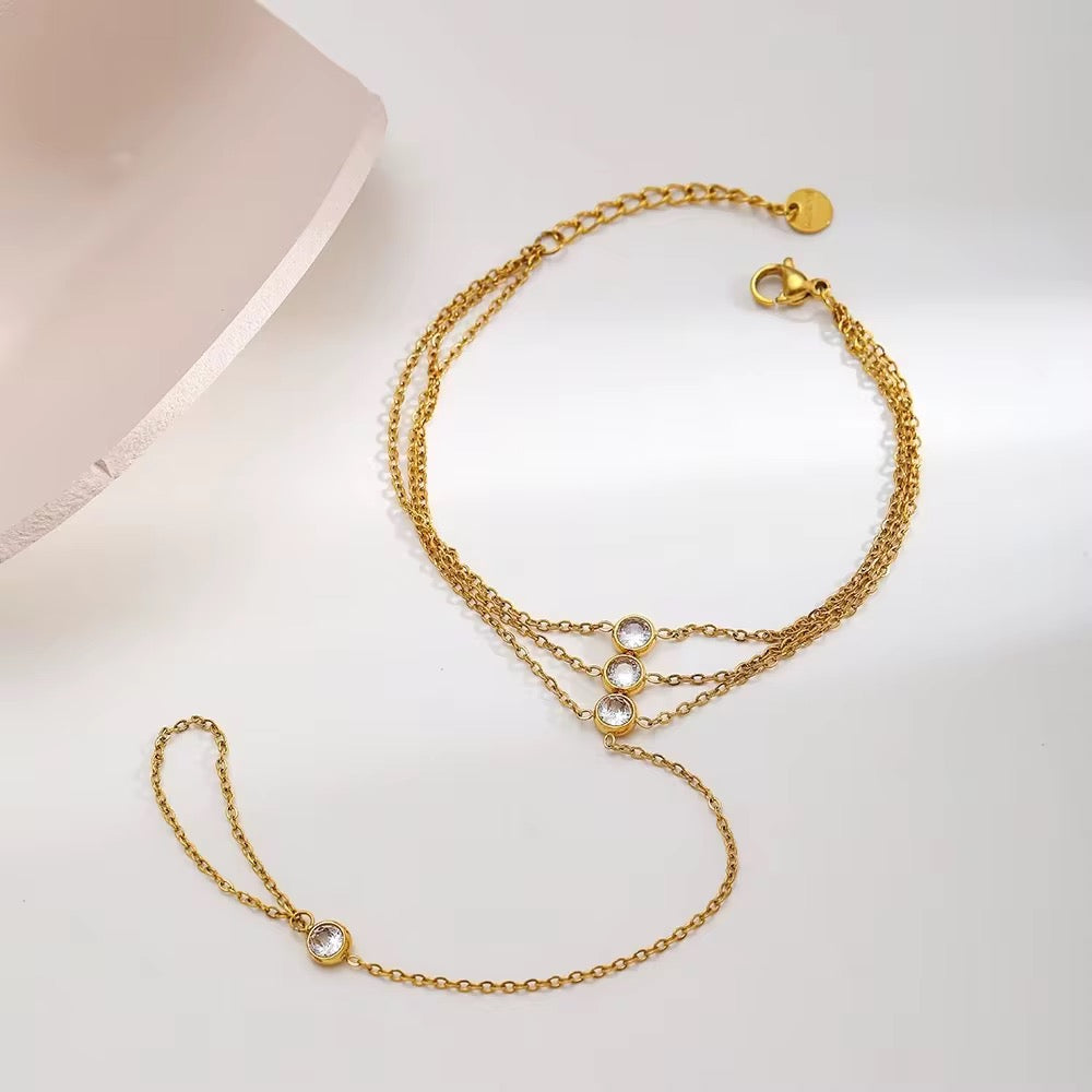 Trizircon HandChain Bracelet