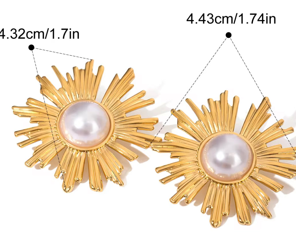 Big Faux Pearl Earrings