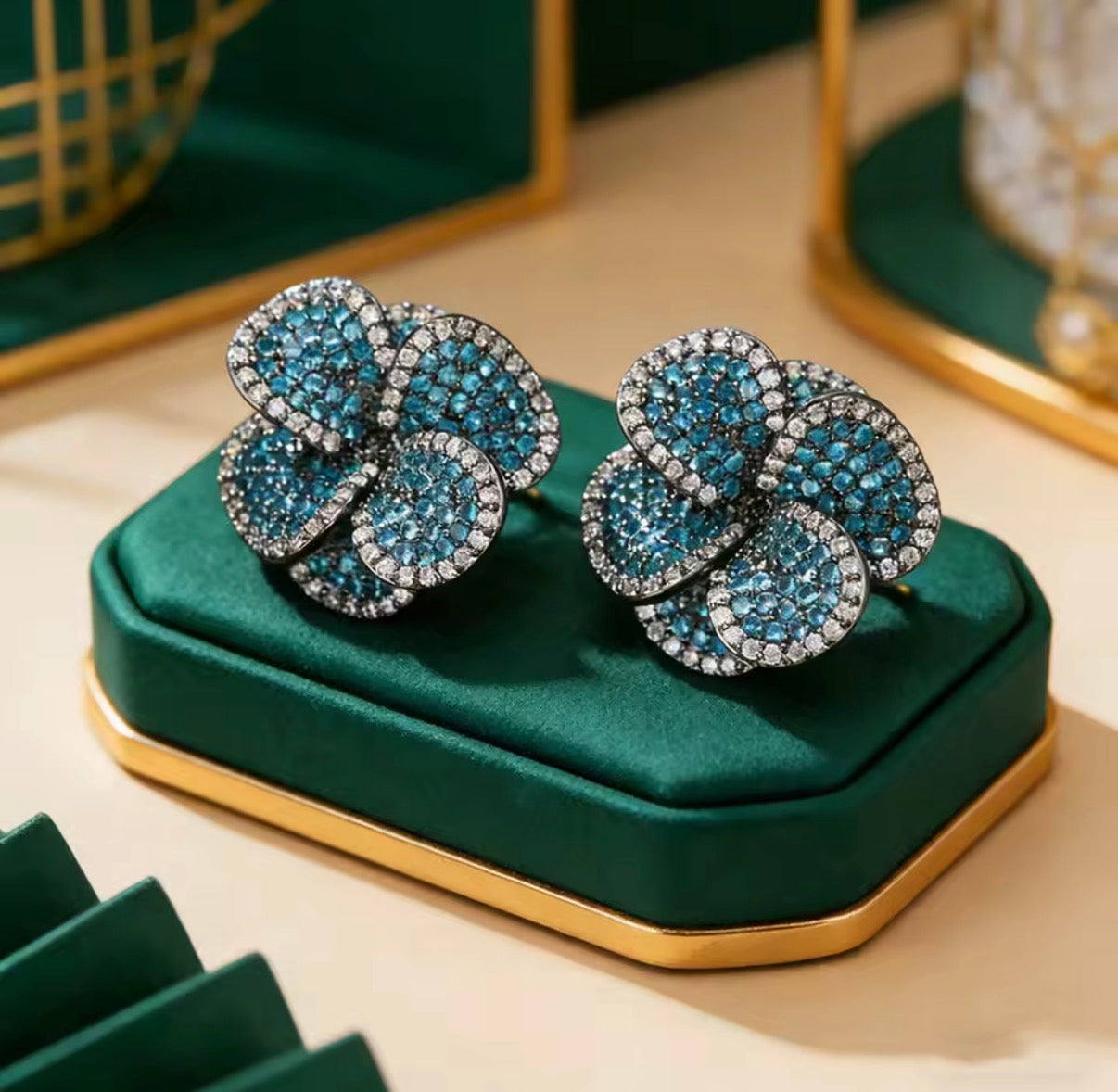 Indigo Florette Studs