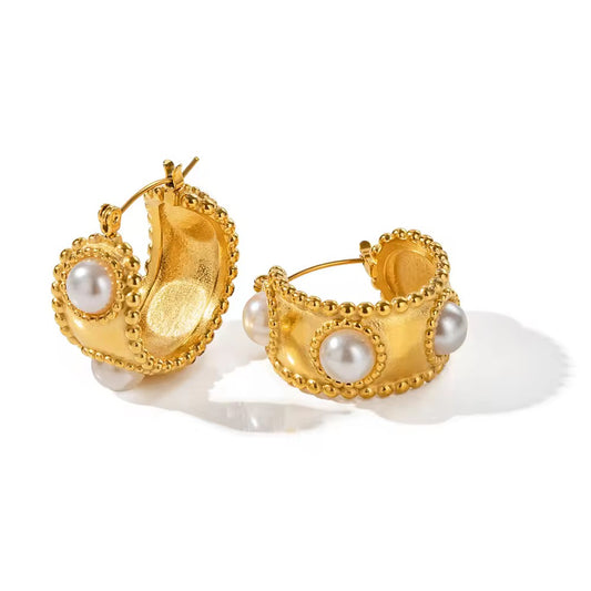 Monet Pearl Hoops