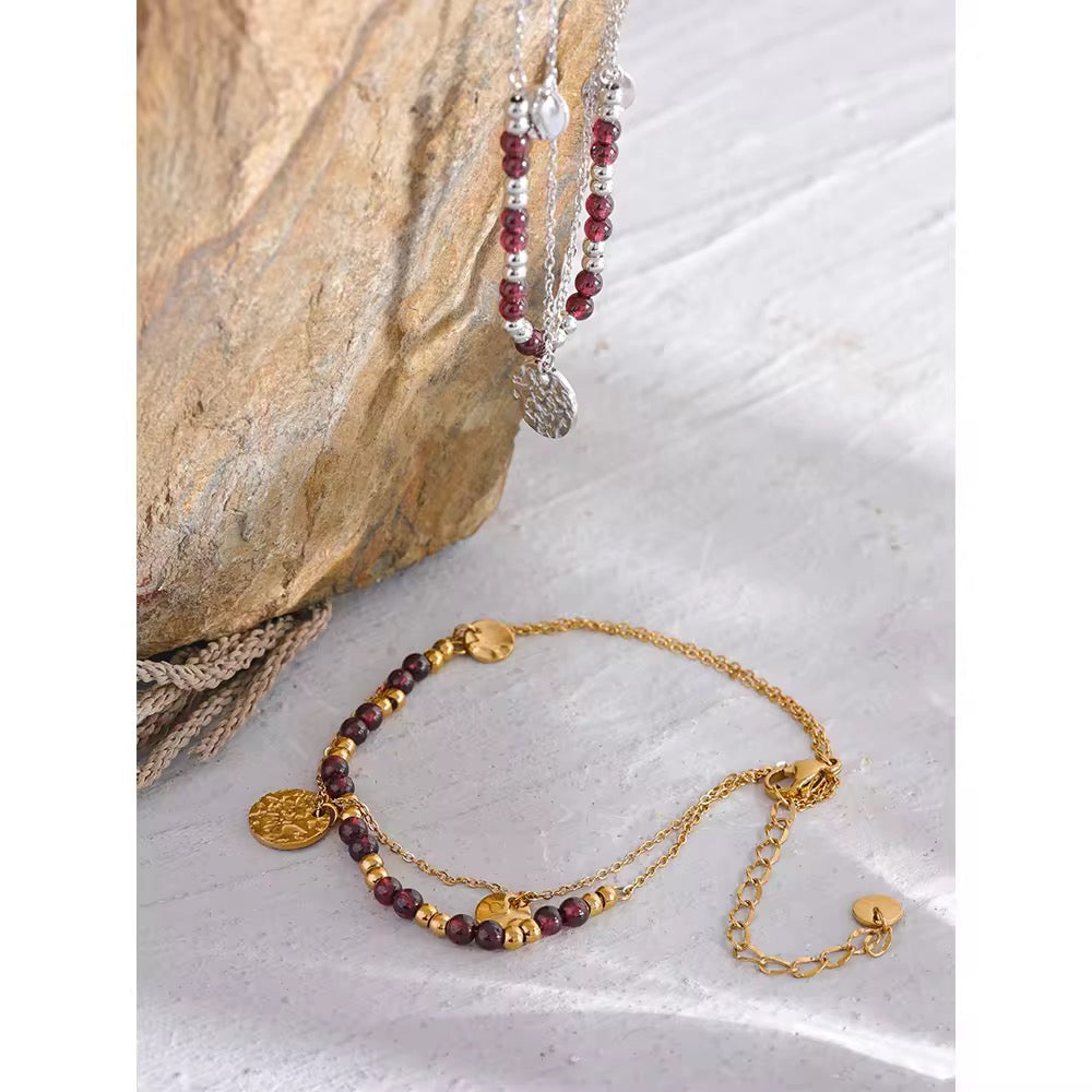 Garnet Stone Bracelet