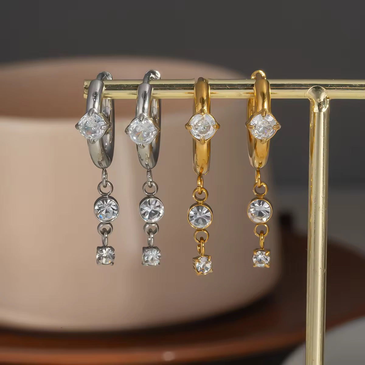 Mini Double Zircon Hoops