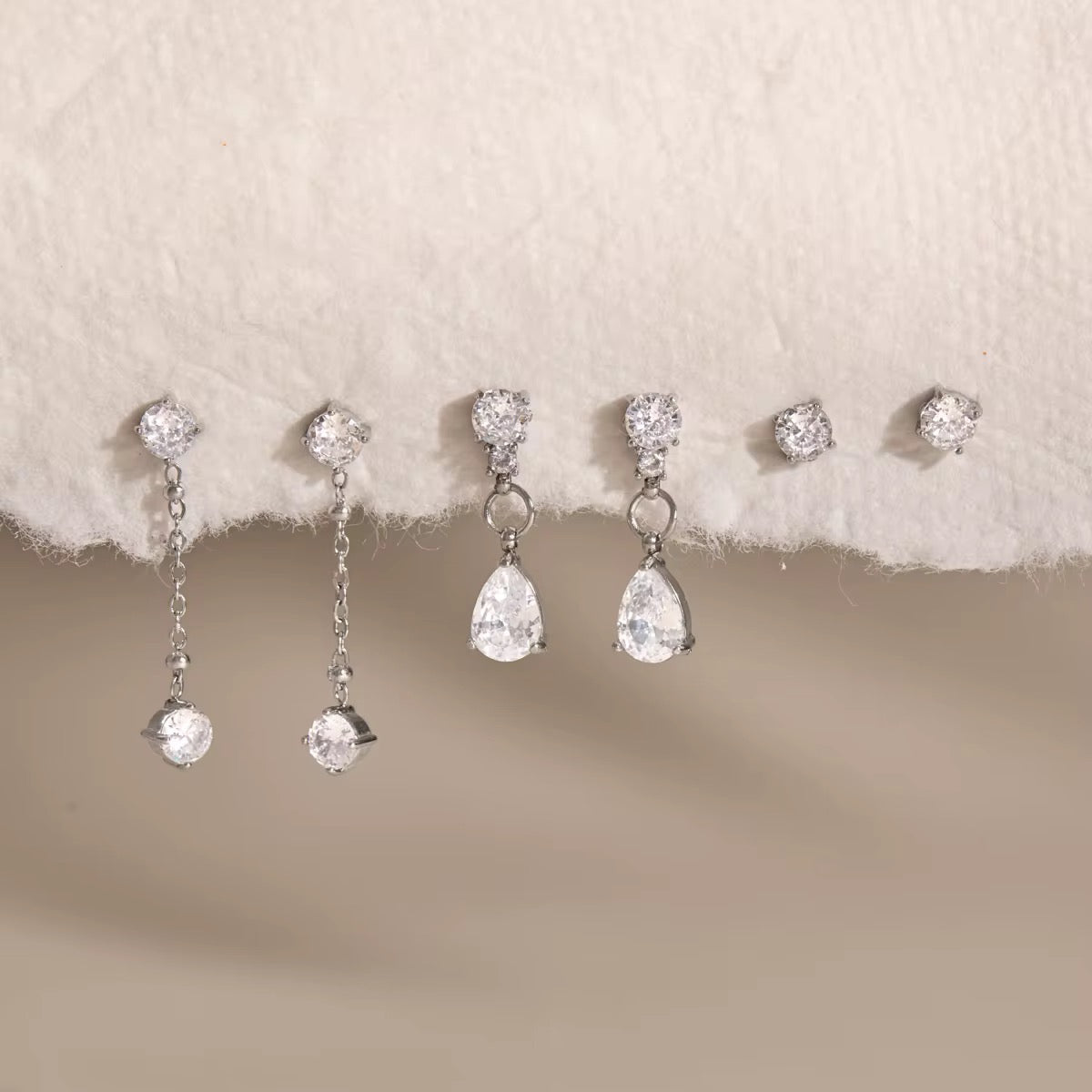 A17 Silver Tear Hoops (Pack of 3)