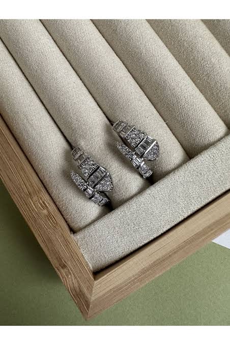 Silver Snake Tail Studs