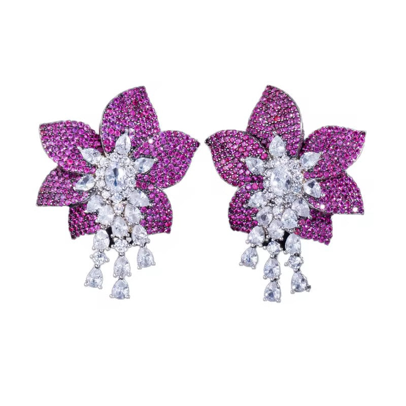 Fuchsia Flower Luxe Studs