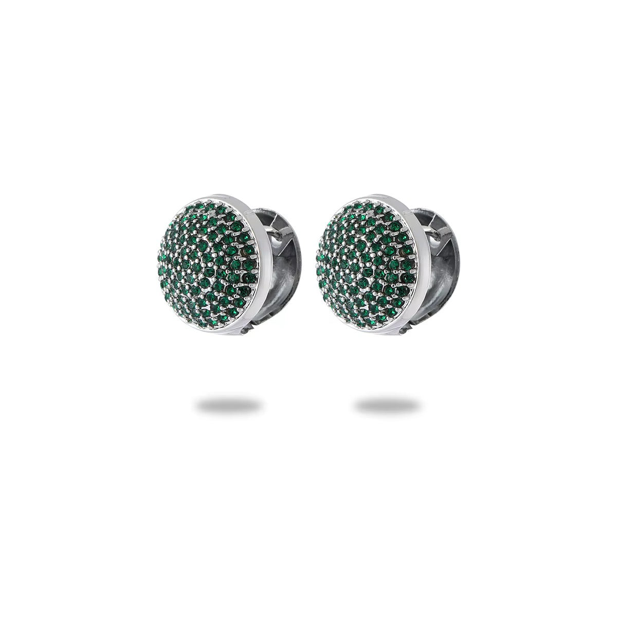 Green Silver Dual Studs