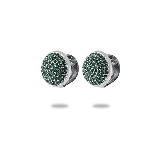 Green Silver Dual Studs
