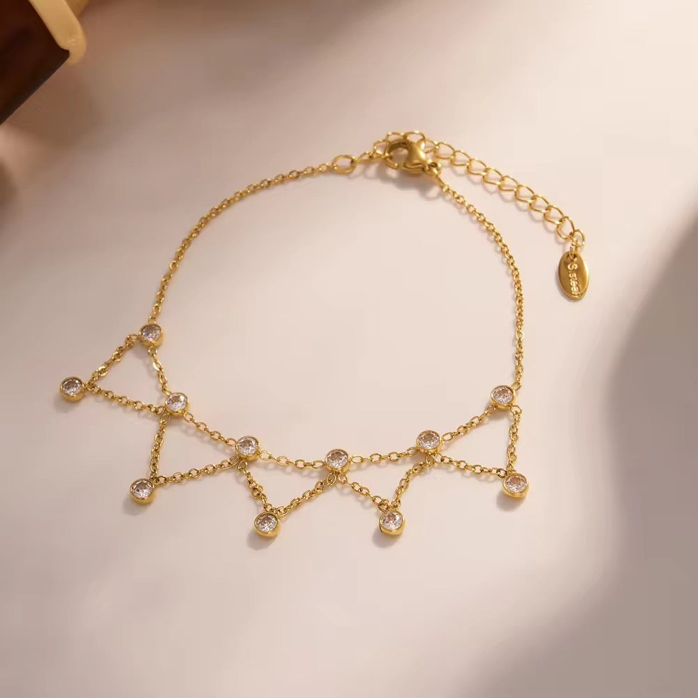 Tassel Zirconia Anklet