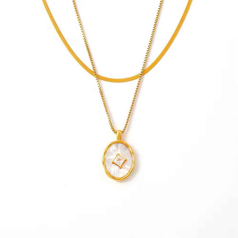 White Shell Double Layer Necklace