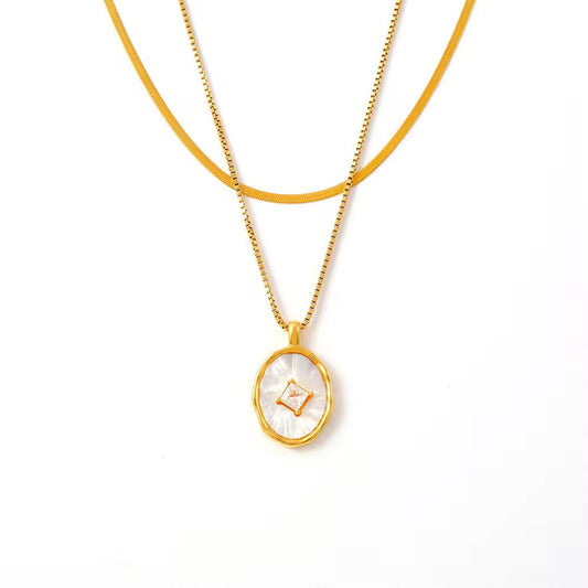 White Shell Double Layer Necklace