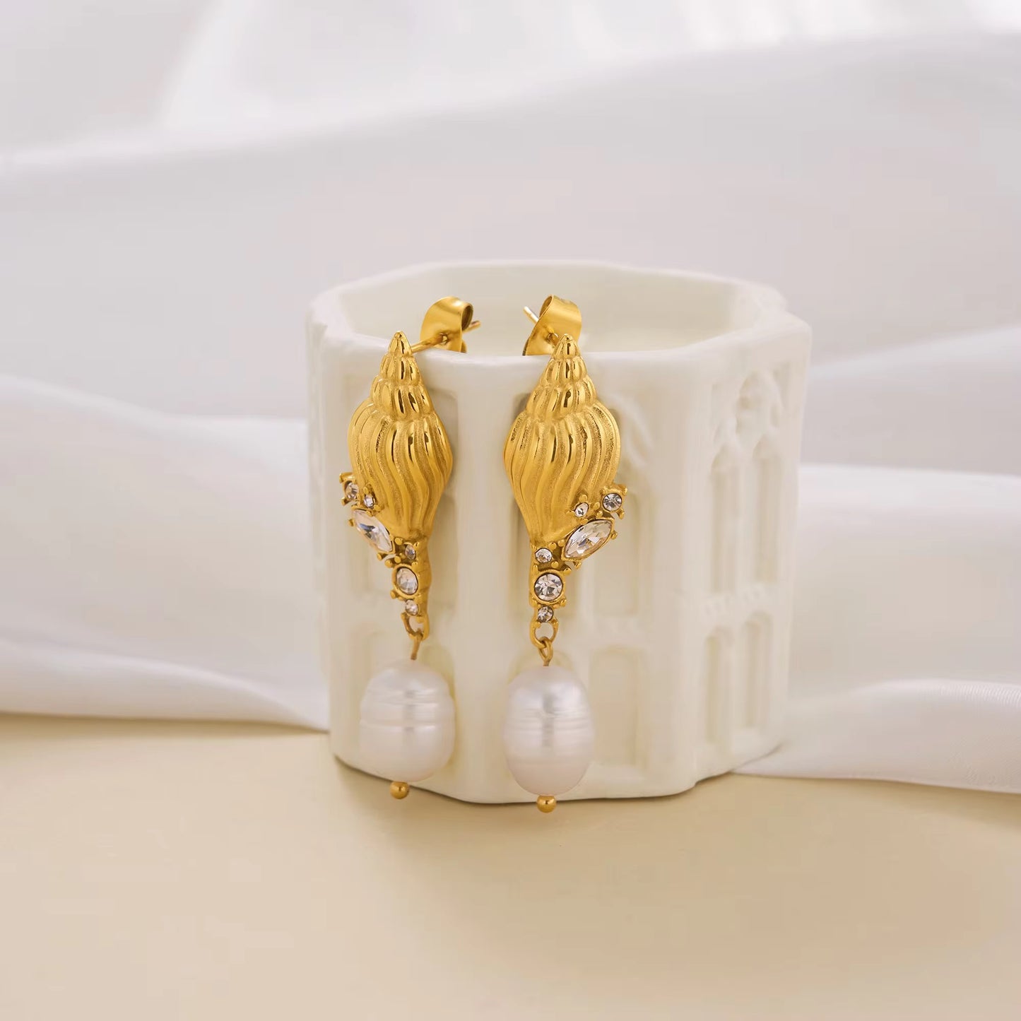 Luxira Pearl Hoops