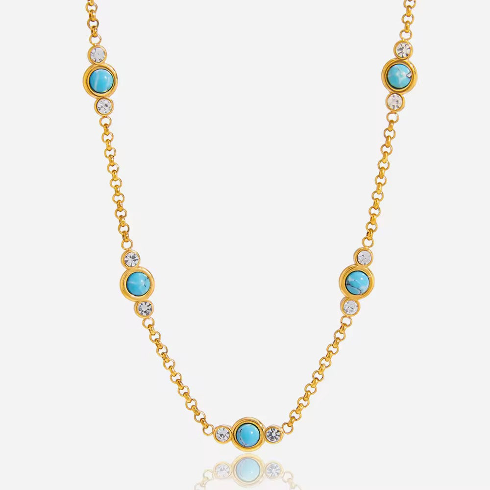 Turquoise Zirconia Necklace
