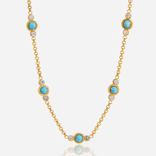 Turquoise Zirconia Necklace
