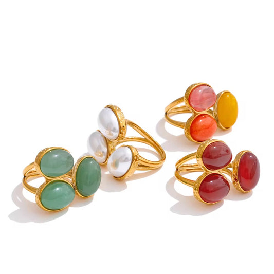 Chunky Tristone Ring