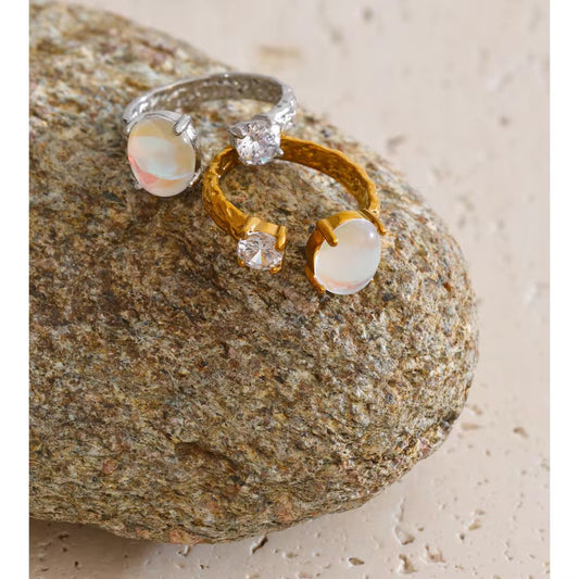 Moonstone Open Ring