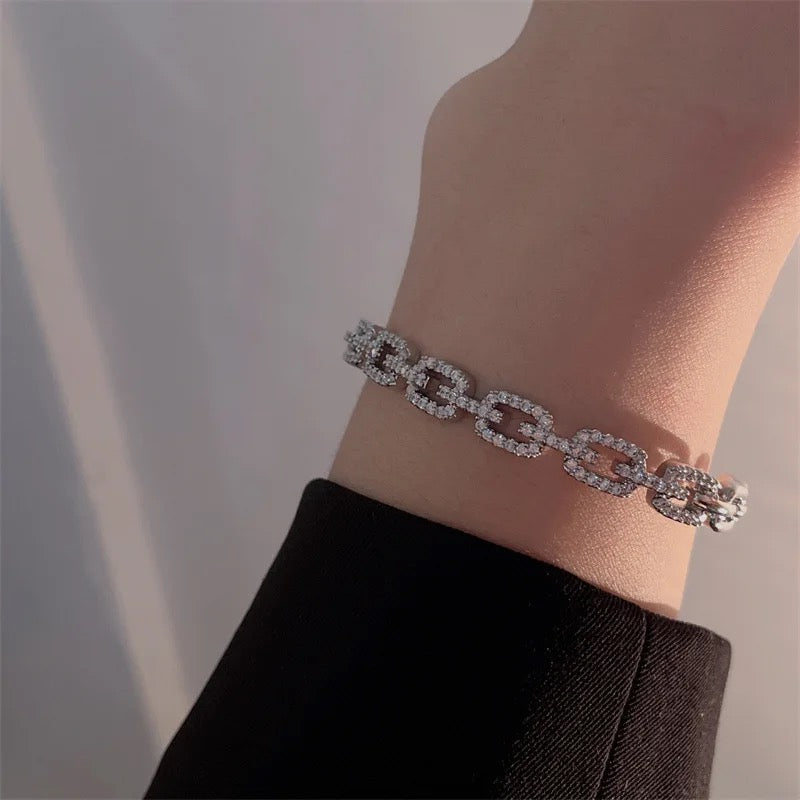 Silver Sonia Connector Bangle