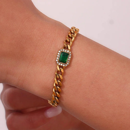 Green Square Bracelet