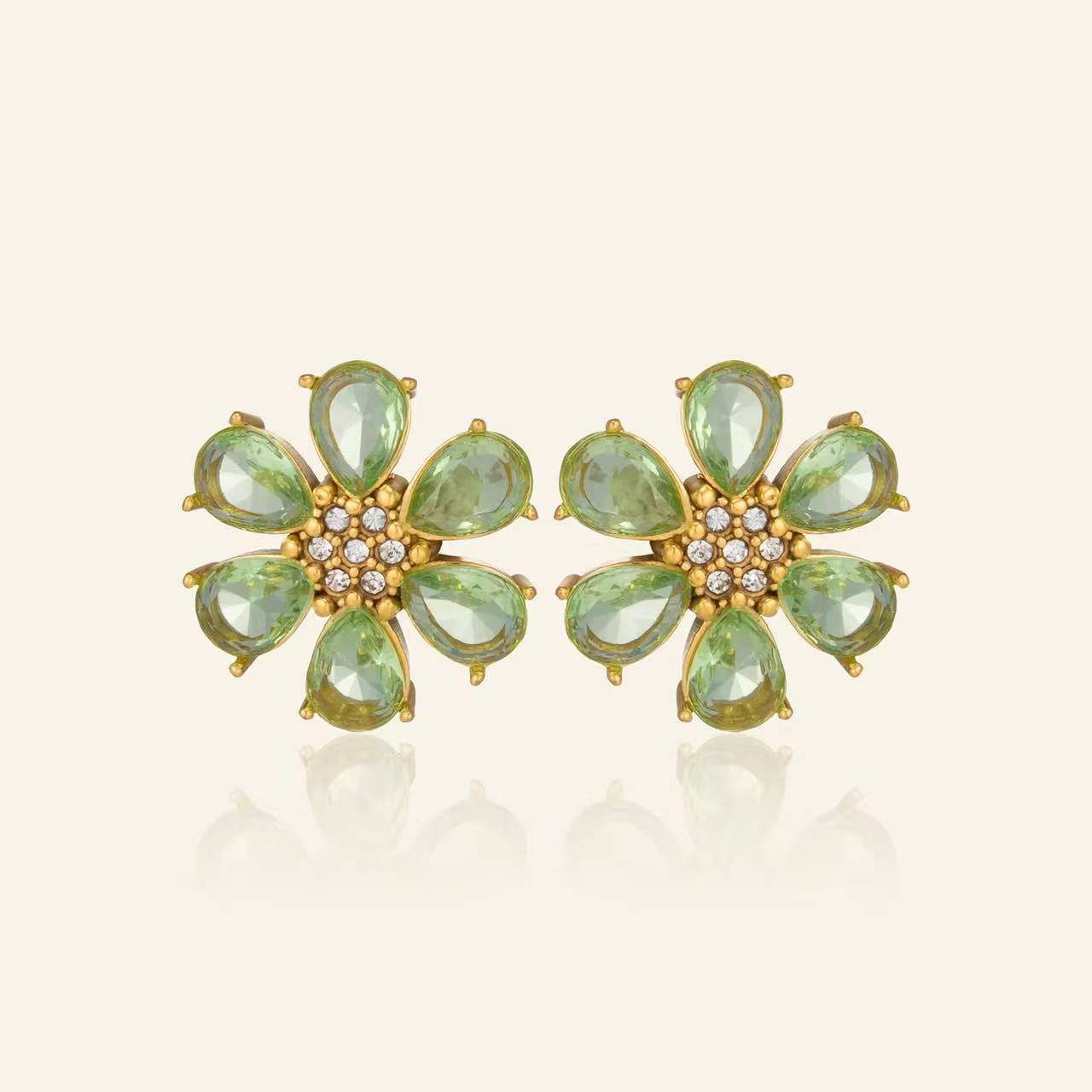Matcha Floral Studs