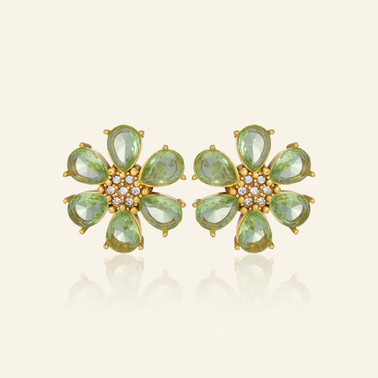 Matcha Floral Studs