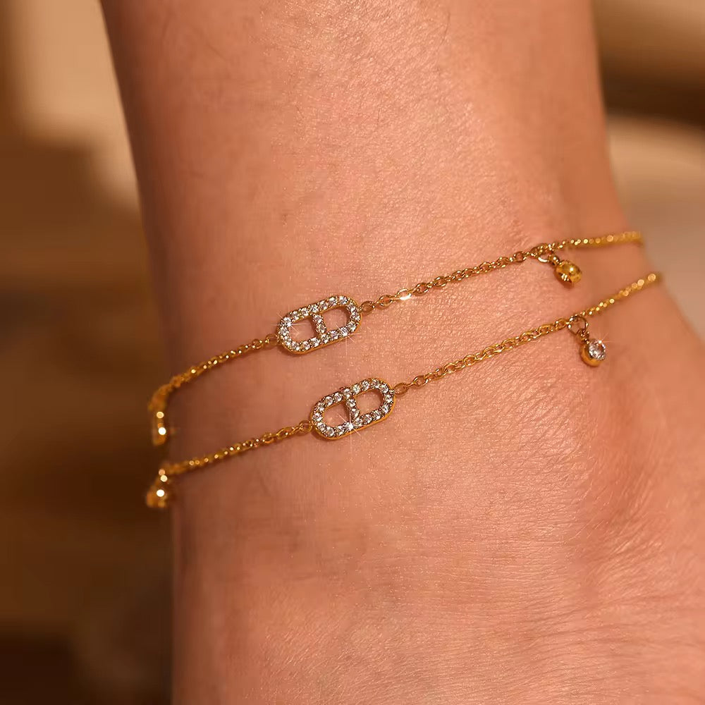 CD Zirconia Anklet