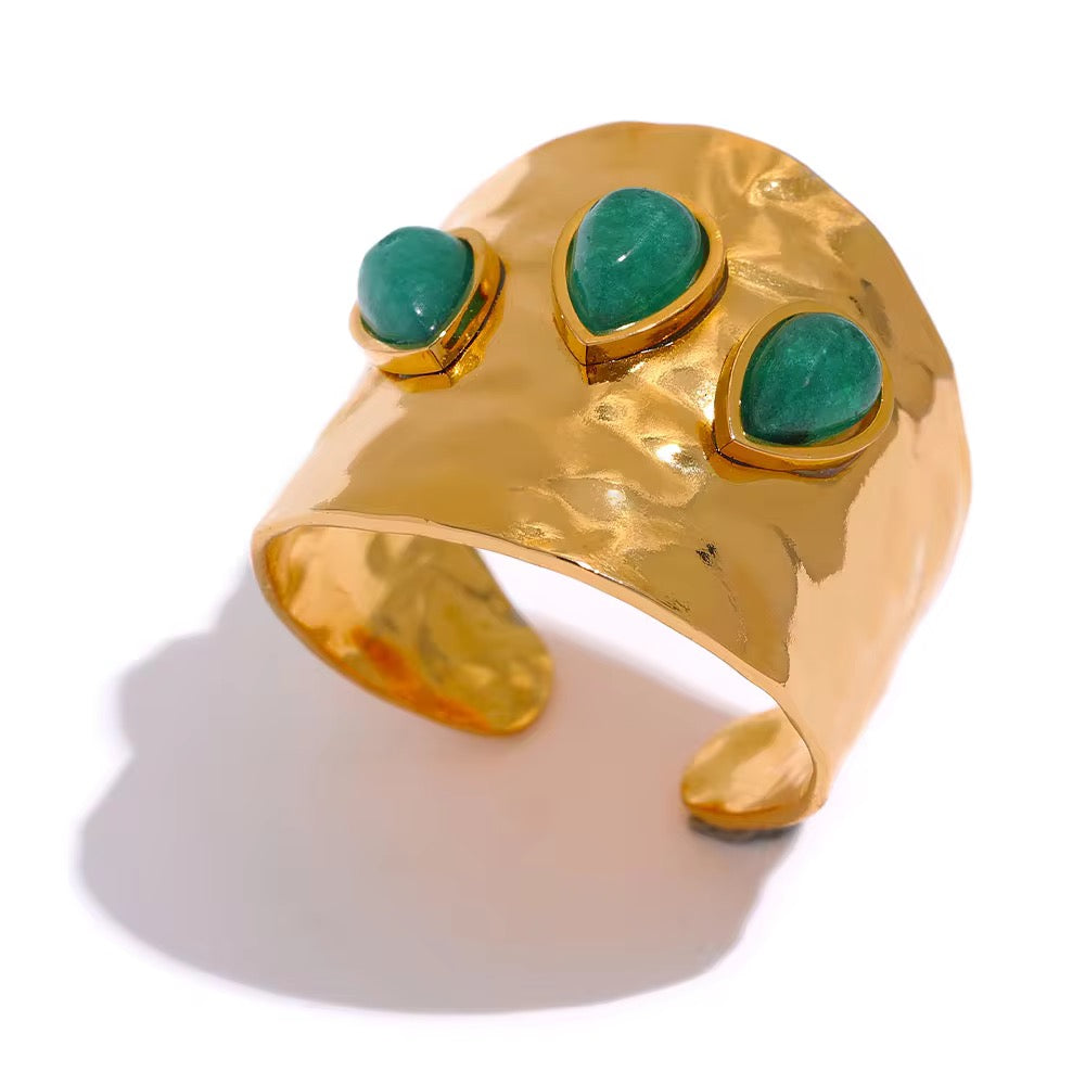 TriGreen Natural Stone Ring