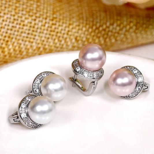 White Rose Pearl Studs