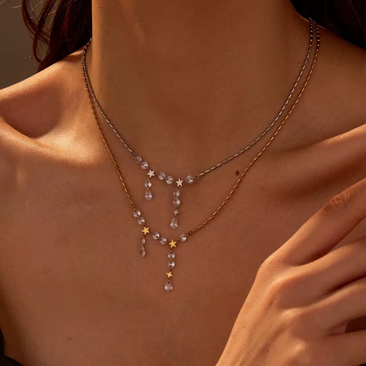 Drop Rhinestone Necklace