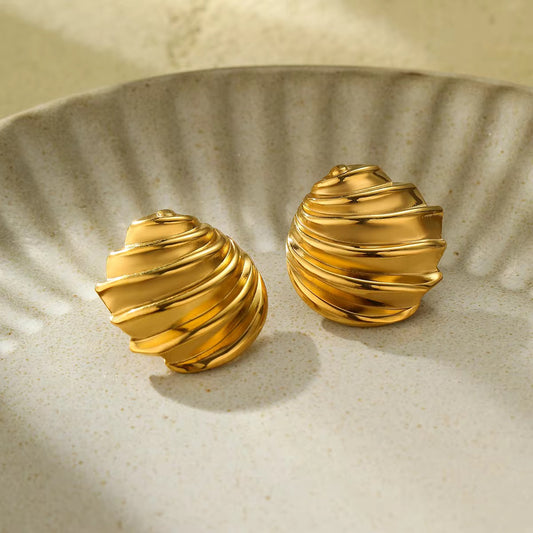 Oblique Gold Studs