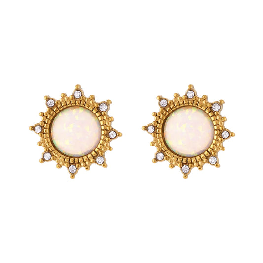 Sun Opal Studs
