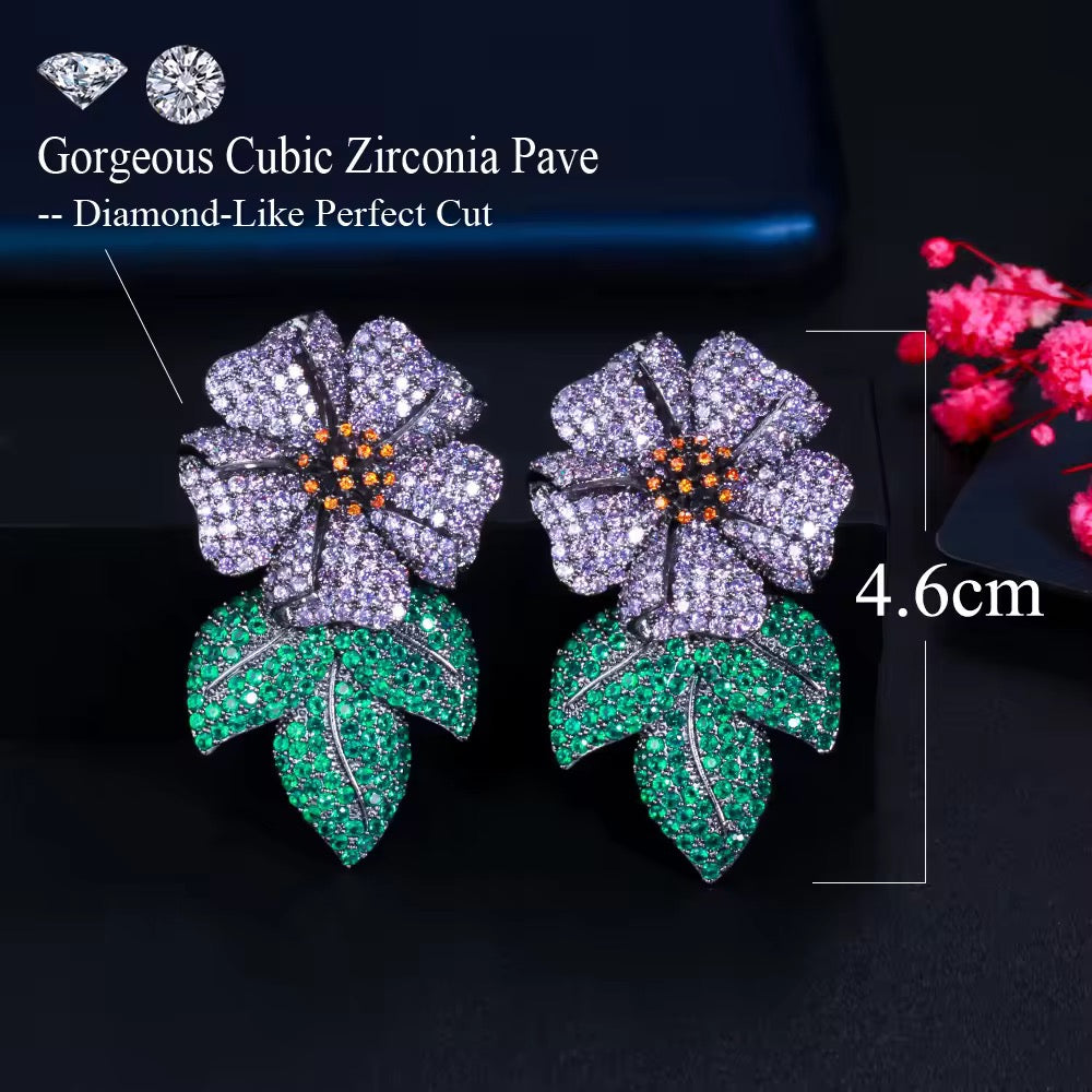 Purple Bouquet Earrtings
