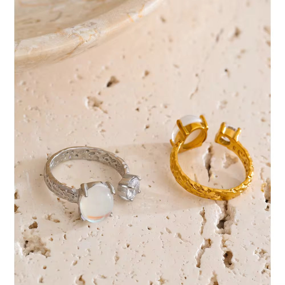 Moonstone Open Ring