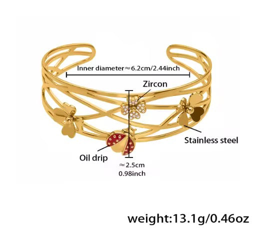 Green LadyBug Bangle
