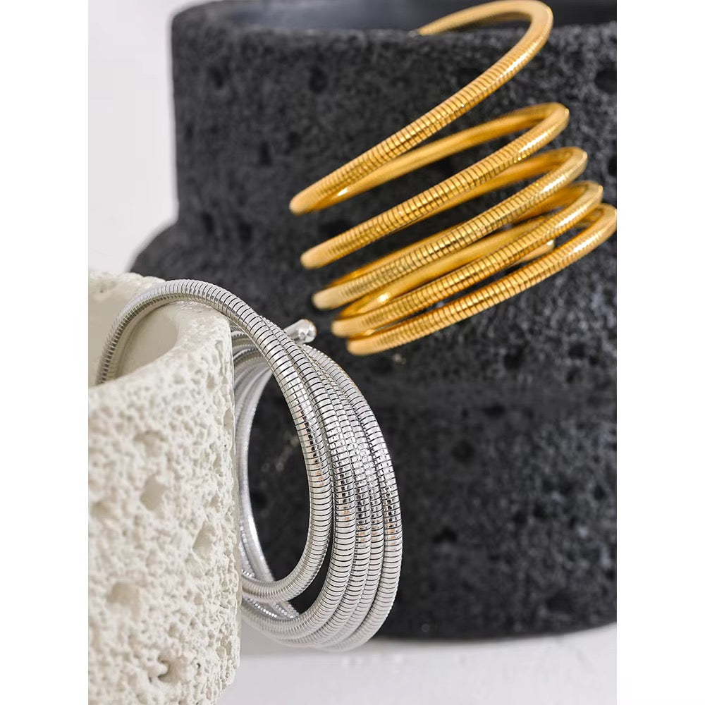 Silver Spiral Coil Bracelet