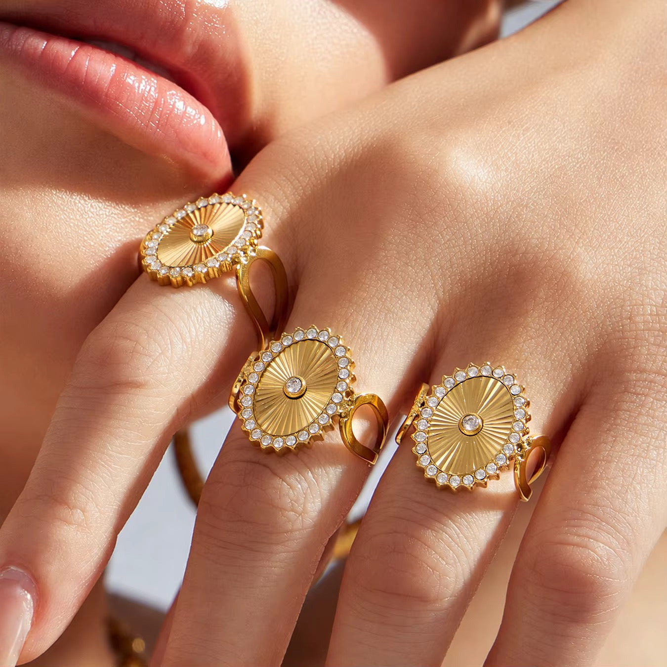 Sunburst Oval Ring