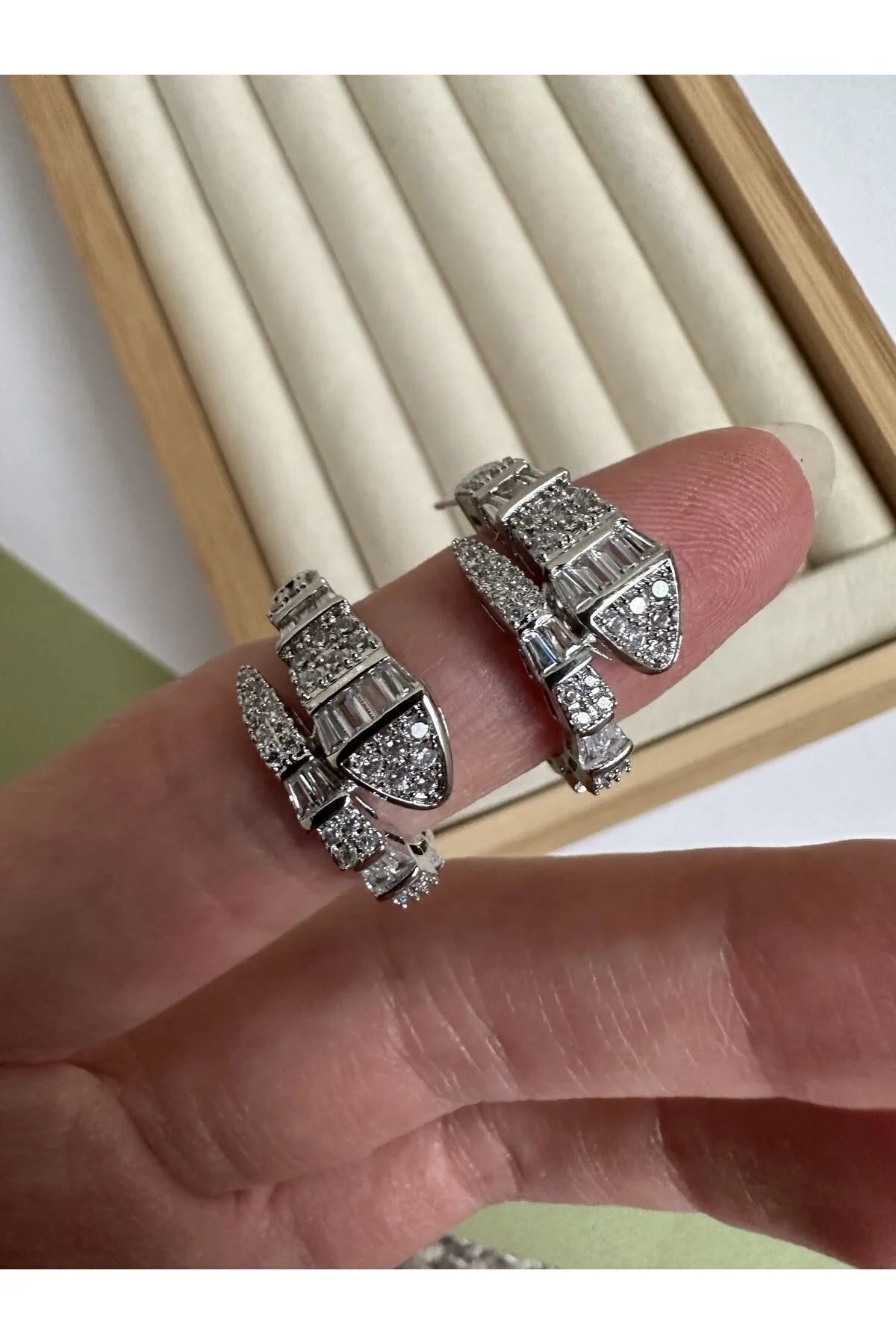 Silver Snake Tail Studs
