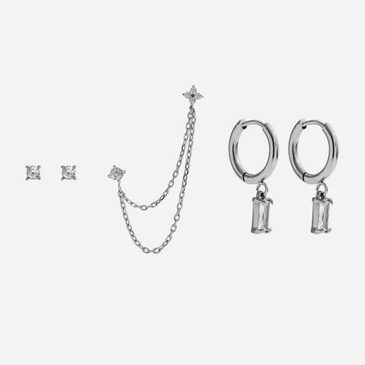 Silver A21 Dangling Hoops Pack