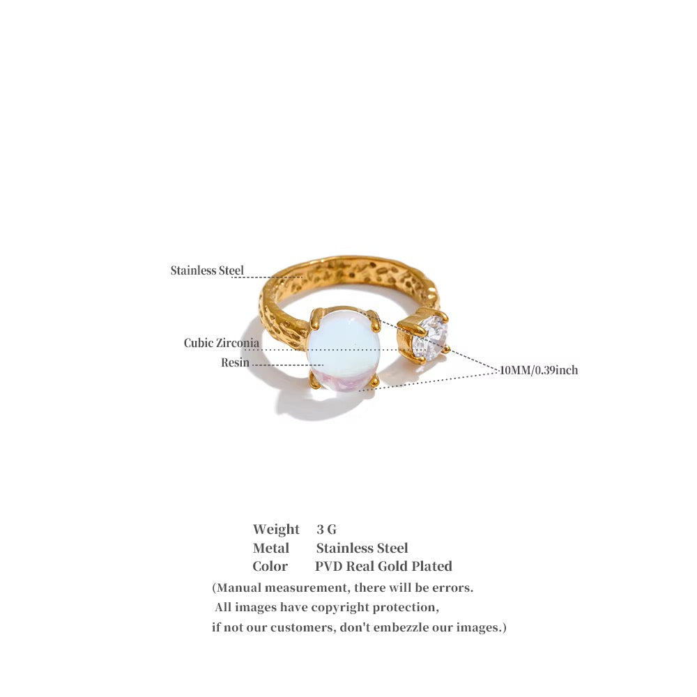 Moonstone Open Ring