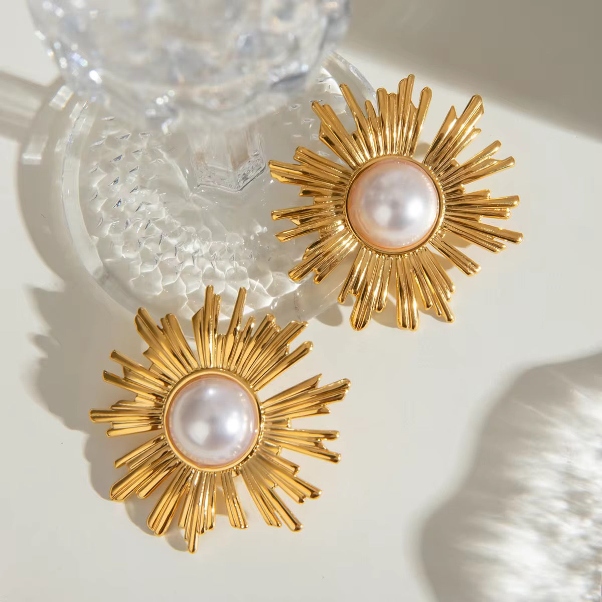 Big Faux Pearl Earrings