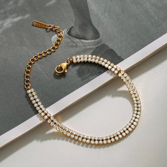 Double Zircon Tennis Bracelet