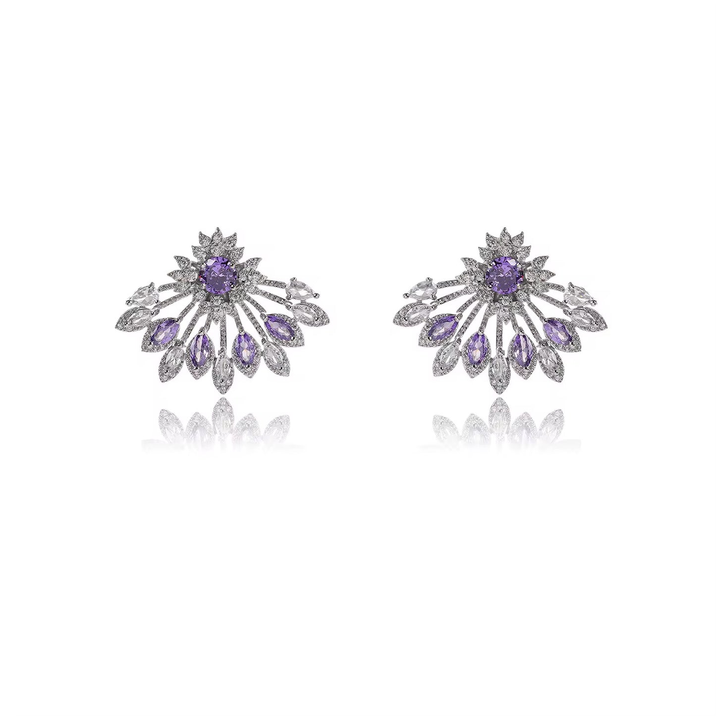 Purple Feather Luxe Studs