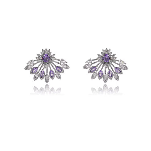 Purple Feather Luxe Studs