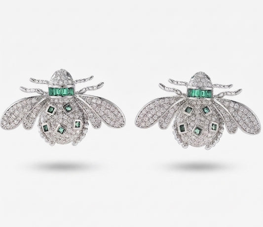 Emerald Bee Luxe Studs