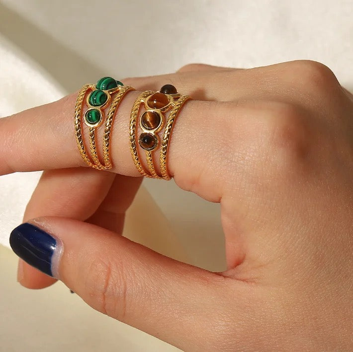 Tiger Eye Open Ring