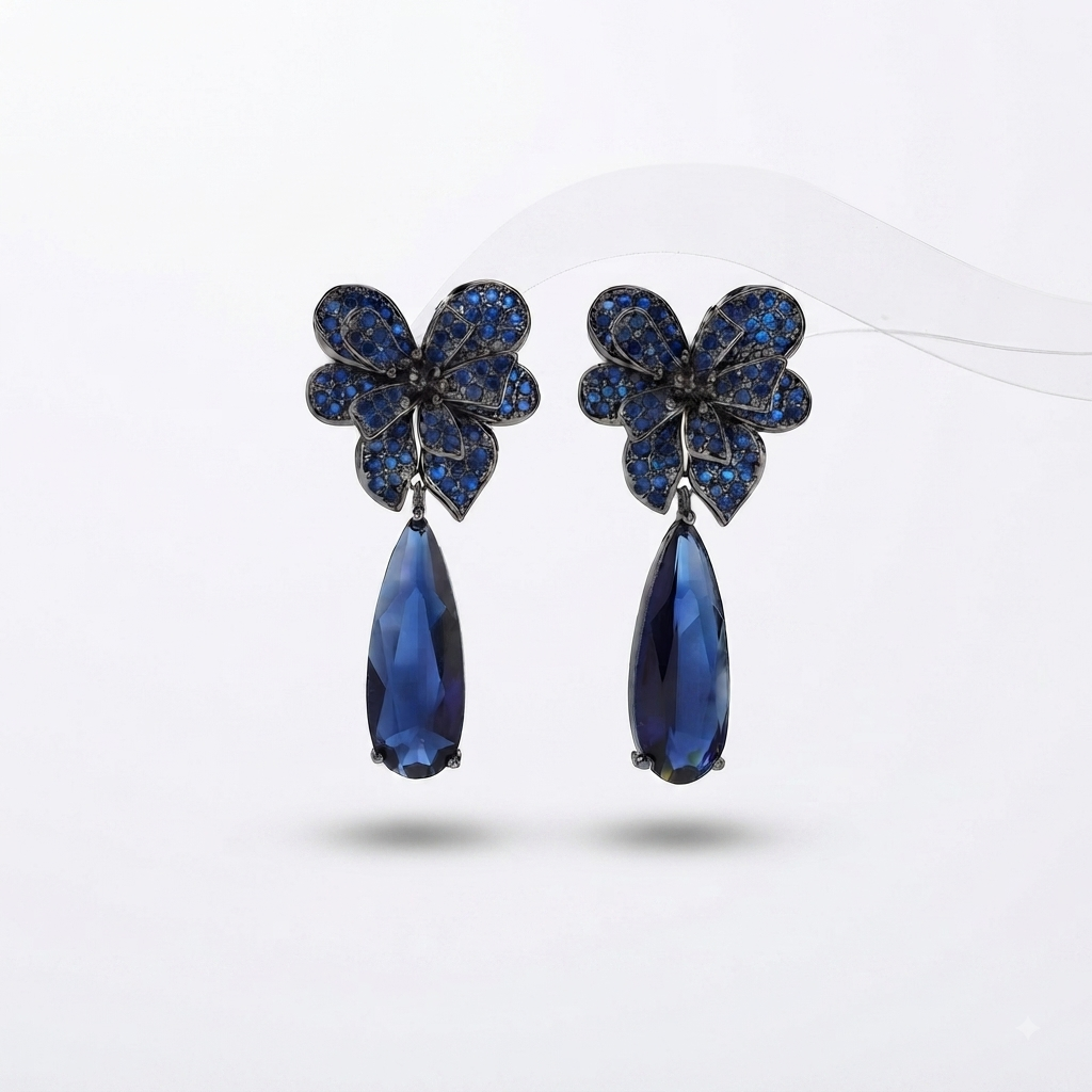 Sapphire Butterfly Luxe Earrings
