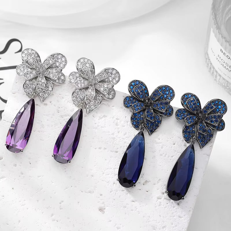 Sapphire Butterfly Luxe Earrings