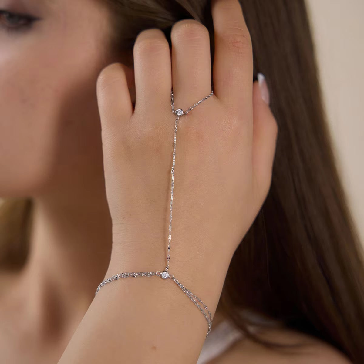Silver Crushed Handchain