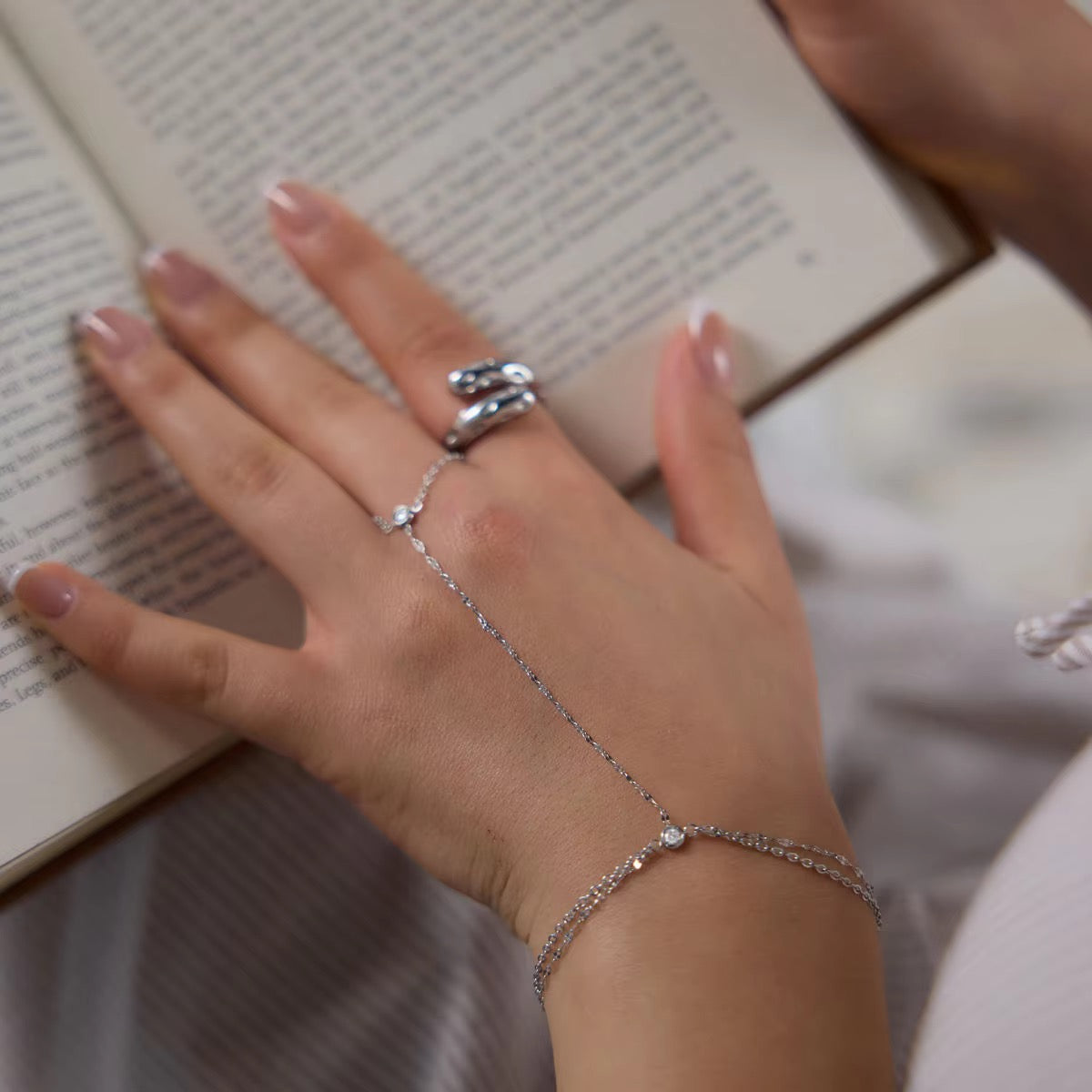 Silver Crushed Handchain