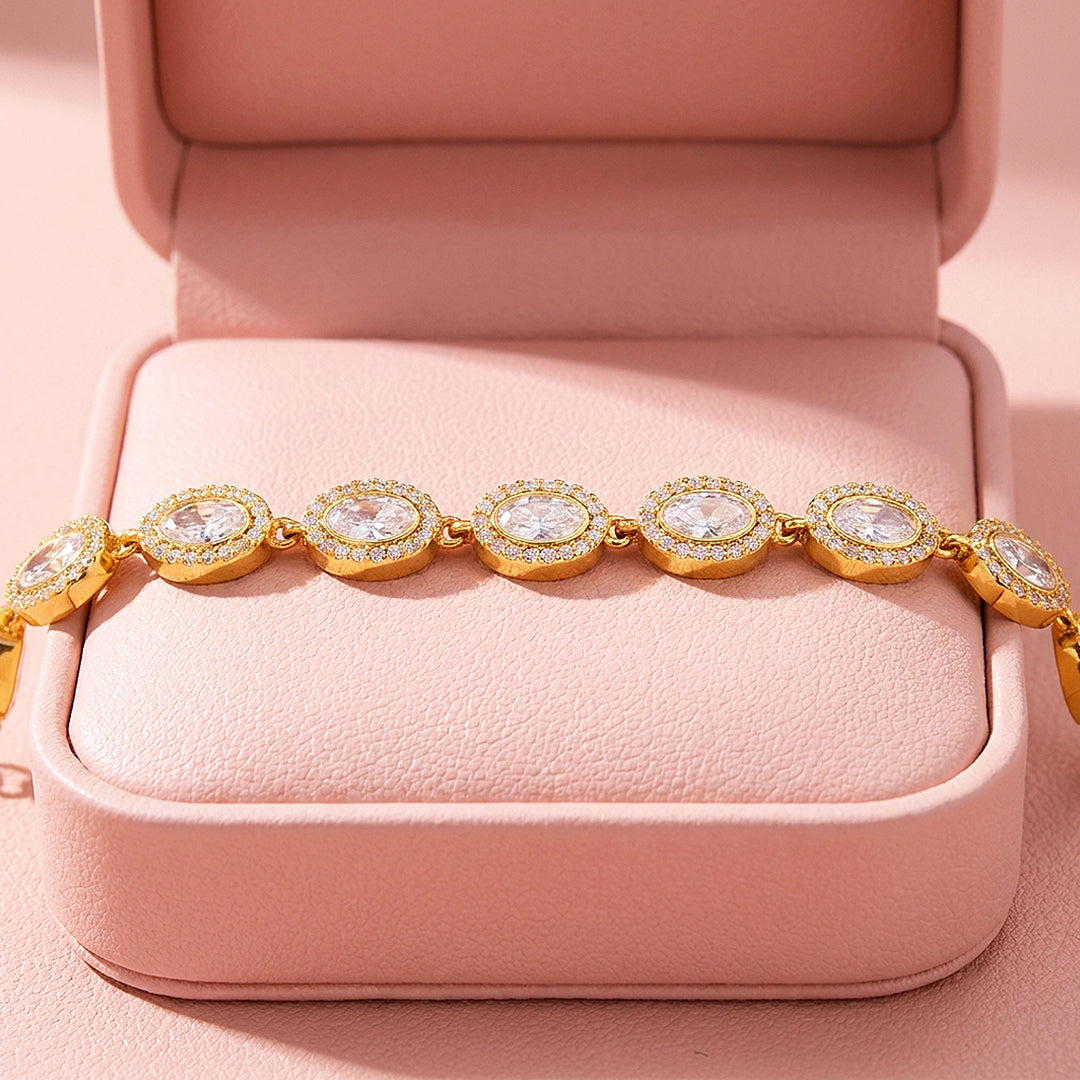Oval Halo Bracelet