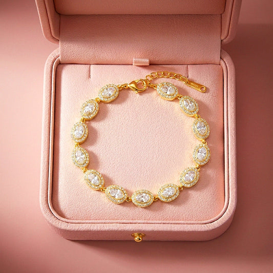 Oval Halo Bracelet